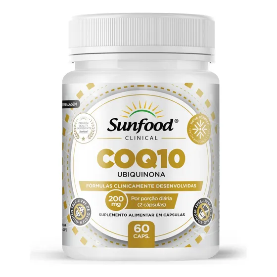Coenzima Q10 Ubiquinona Sunfood Pote 60 Capsulas