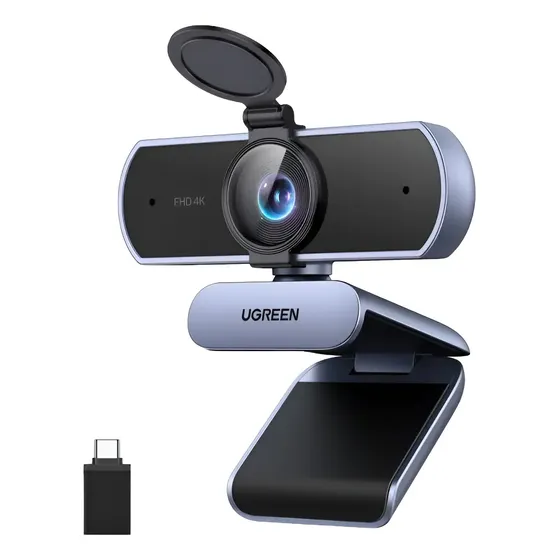 Camera Ugreen Webcam 4k Fhd 8 Mp Microfone Foco Automático Prateado