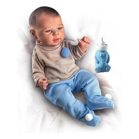 Boneco Premium Reborn Menino Milk Baby