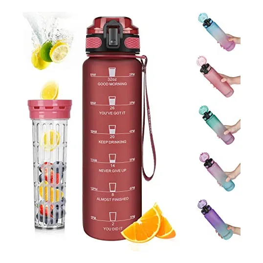 Opard 32oz Botella De Agua Deportiva Con Marcador De 2vxtc