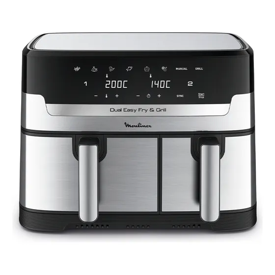 Freidora De Aire Moulinex Easy Fry Doble Canasto Negra 8.3l
