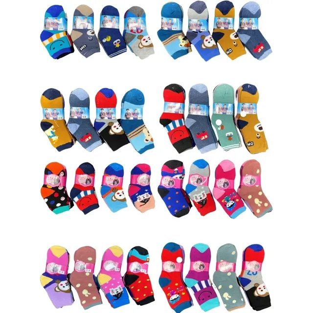 Pack 12.calcetines Con Toalla Invierno Niño Y Niña Gruesos 1