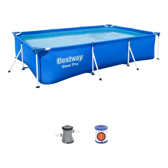 Alberca Estructural Rectangular 3.00m x 2.01m x 66cm Bestway Steel Pro 56412