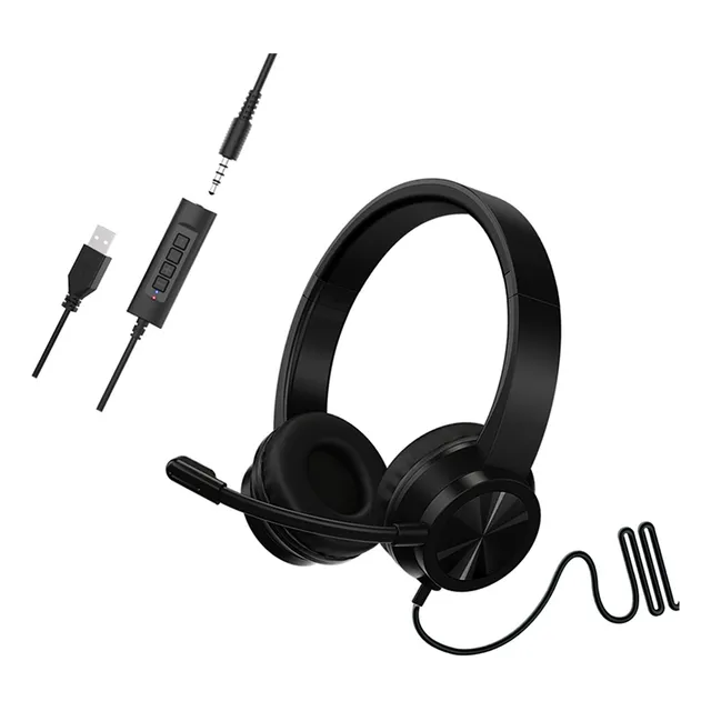 Audífonos Alámbricos Diadema Call Center Con Micrófono