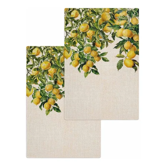 Toalla Mano Fruta Limon Cocina Tejido Gofre 2 Pieza Te