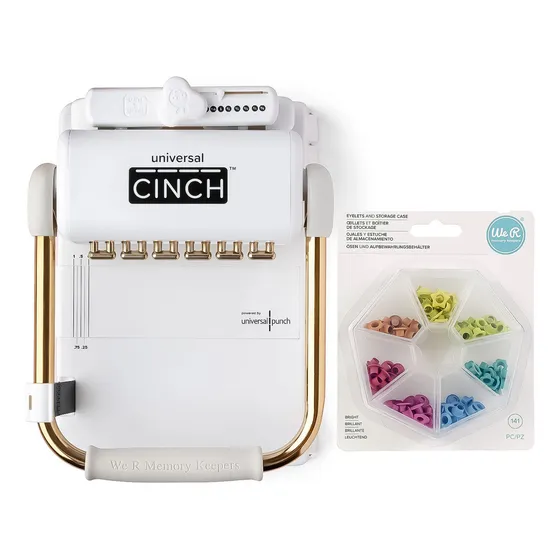 Exclusivo Encadernadora The Cinch Machine Ganhe Kit De Ilhós Cor Dourado