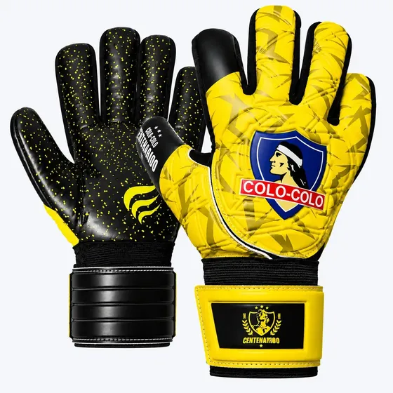 Guantes de Arquero Olymphus Colo Colo Centenario para Niños, con Látex D-Soft y Corte Negativo, Talla 7