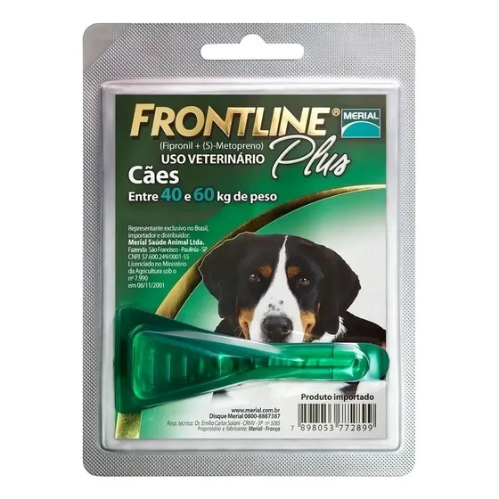 Merial Frontline Plus Cão - 40 kg - 60 kg - 1 - Unidade - 1