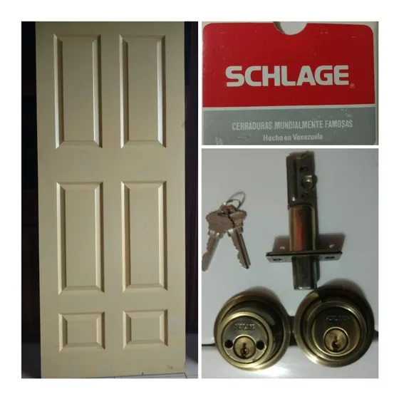 Puerta De Madera Entamborada Con Cerradura Schlage