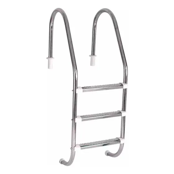 Escada De Piscinas Alvenaria 3 Degraus Aço Inox - Completa