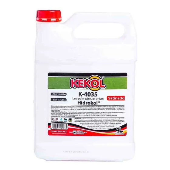 Hidrolaca Laca Al Agua para Pisos Muebles Kekol k-4035 Satinada Envase de 4 litros