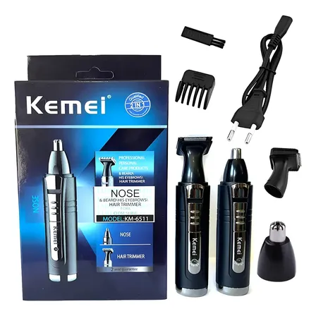 Barbeador Eletrico Sem Fio Recarregavel Barba Nariz Orelha Preto