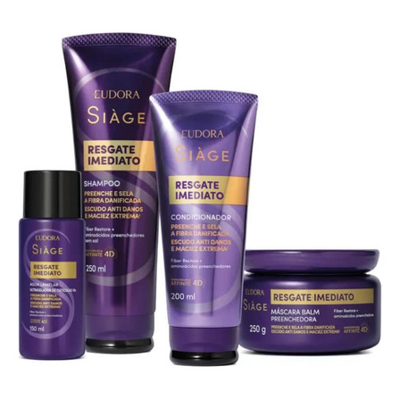 Kit Eudora Siàge Resgate Imediato Completo 4 Itens Kit Eudora Siàge Resgate Imediato Completo 4 Itens