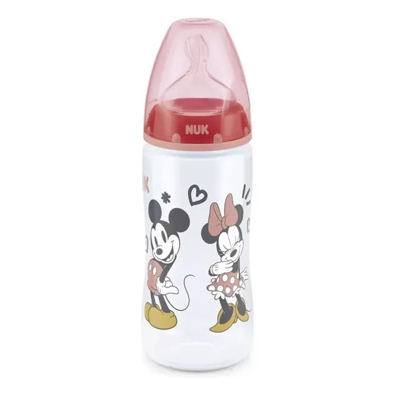 Mamadera First Choice Nuk Mickey Control Temperatura 300ml Color Rojo