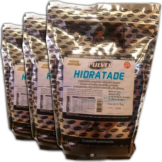 3 Hidratade Pulver 1 Kg Bebida Deportiva Hidratante Sin Tac