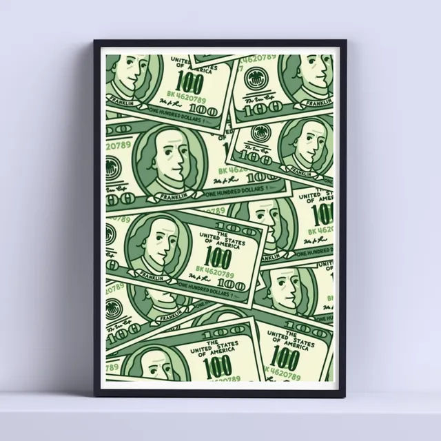 Cuadro Dolares Billetes Money Deco 30x40cm Listo P Colgar