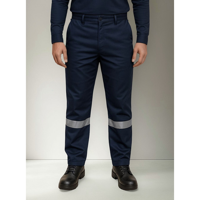 Calça De Brim Uniforme Profissional Com Faixa Refletiva Calça De Brim Uniforme Profissional Com Faixa Refletiva