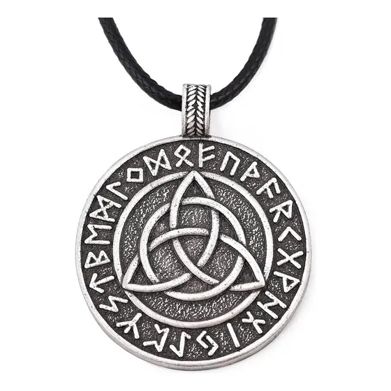 Colar Celta Haquil, Pingente De Runas Futhark Triquetra, Cor