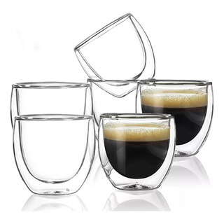 Set De 6 Vasos De 80ml. Color Transparente Café Expreso Set De 6 Vasos De 80ml. Color Transparente Café Expreso