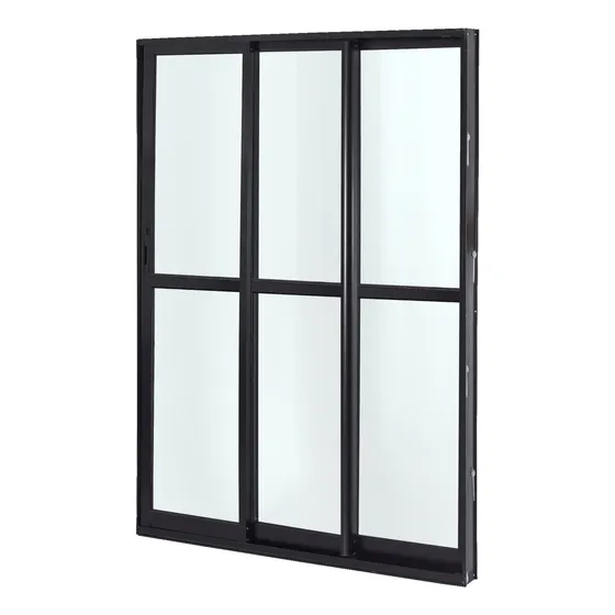 Porta De Alumínio Correr 210x150cm 3 Folhas Vidro Liso Wt