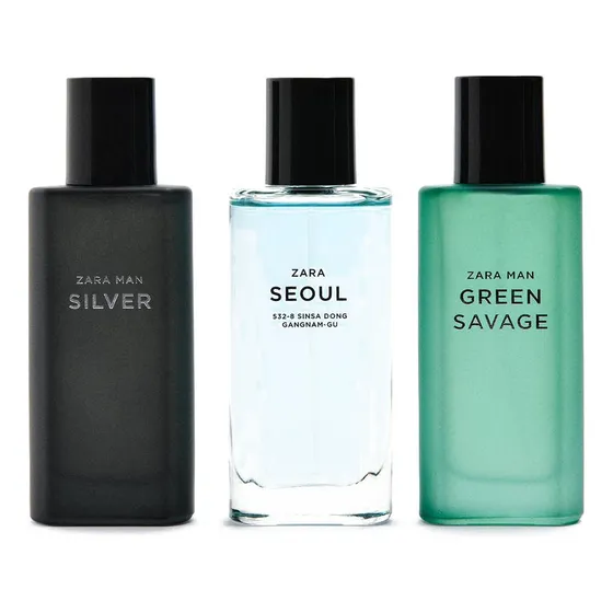 Zara Silver + Green Savage + Seoul 3 X 40ml Para Hombre