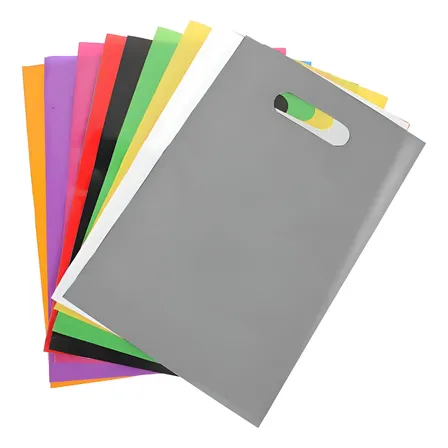 Kit 100 Un Sacolas Plásticas Boca Palhaço 20x30 Alça Vazada Cinza Sacolas Variadas