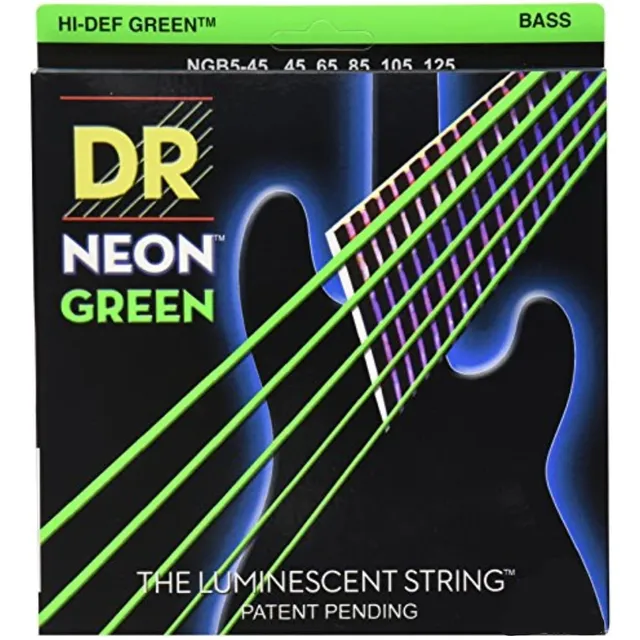 Dr Strings Ngb5-45 Hi-def Neon Green K3 Coated Guita...
