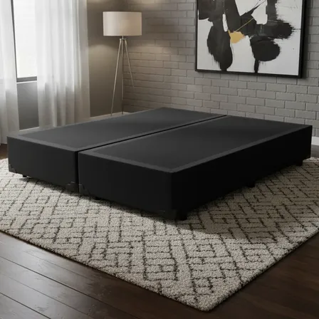 Base Cama Box Para Colchão King 203cm X 193cm Bipartida Preto