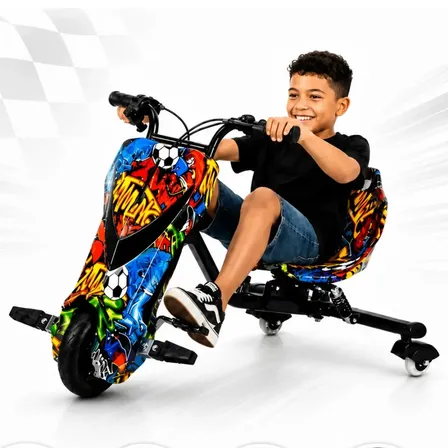 Mini Triciclo Eletrico Infantil Drift 350w Luzes Rgb +brinde Hip Hop