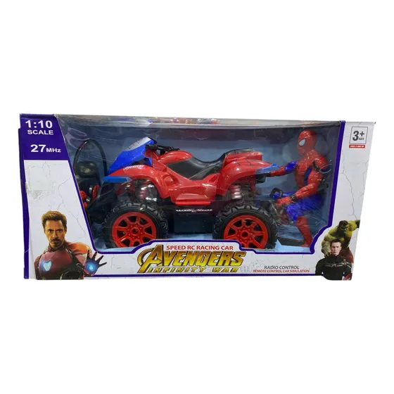 Moto/carro De Juguete De Control Remoto Con Muñeco Vengadore