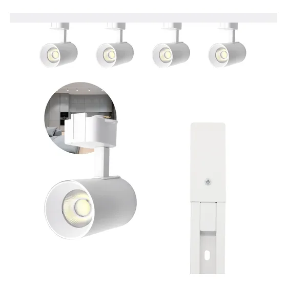 Kit Trilho Eletrificado 1m Branco + 4 Spots Led 20w