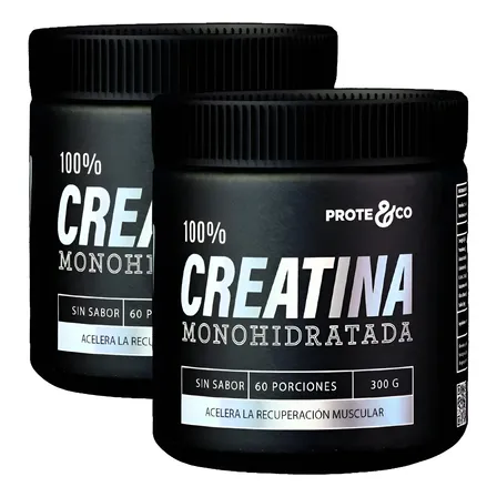 Pack 2 Creatinas 100% Monohidratada Prote&co 300g Sin Sabor