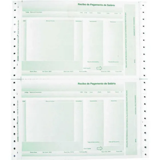 Formulario Continuo Impresso Recibo Pagto Lab02 2vias Verde