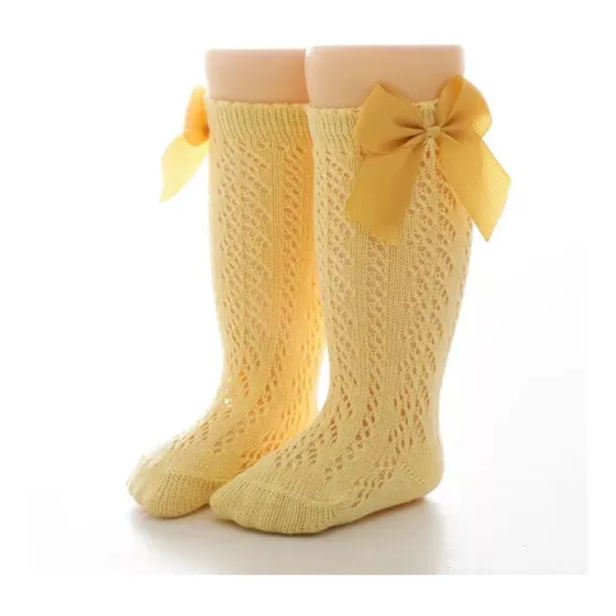 Medias De Bebe Y Niñas Con Lazo Tipo Españolas Modelo Huecos