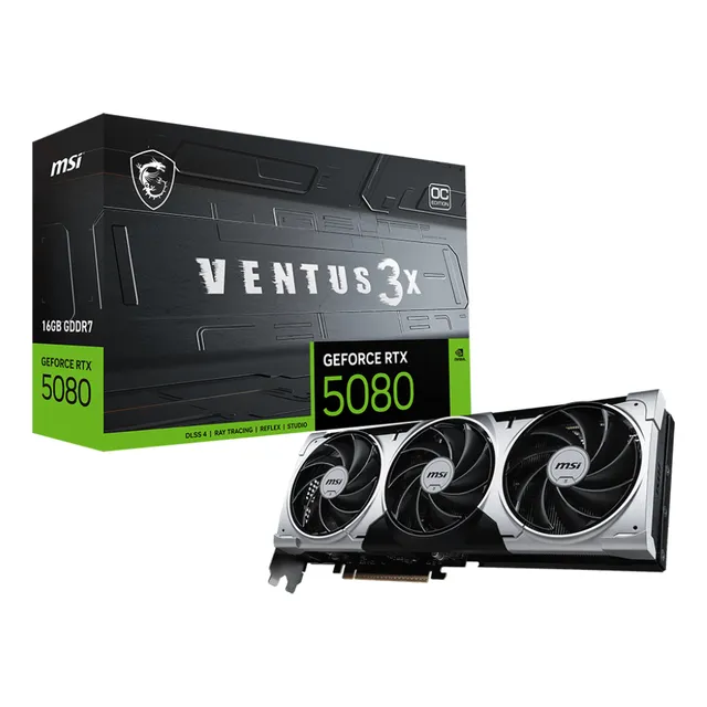 Msi Nvidia Rtx 5080 Ventus 16gb Gddr7 Black Edition