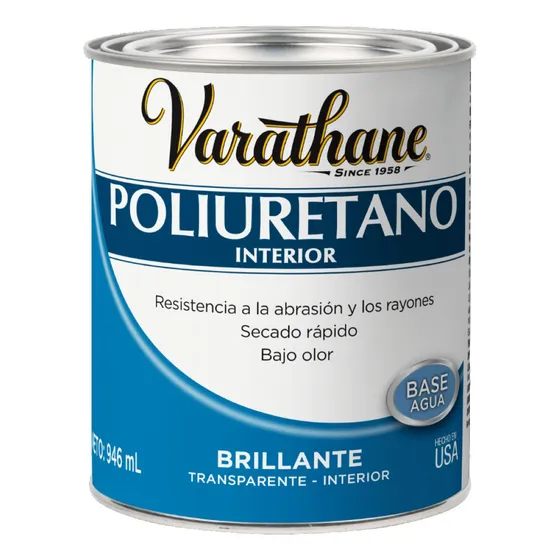 Barniz Poliuretano Interior 946ml Transp Brillante Varathane