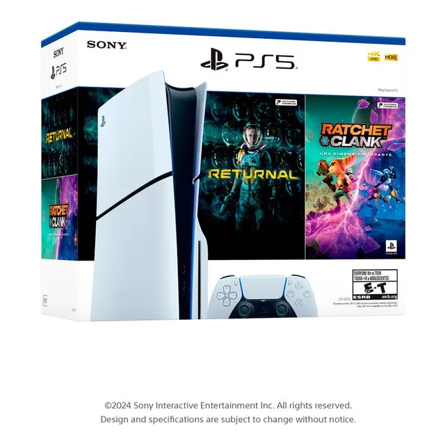 Consola Ps5 Slim Estándar + Juego Ratchet & Clank Y Returnal Color Blanco