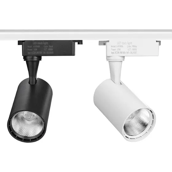 Lampara De Riel Track Light 2 Vias 20w Negra Blanca
