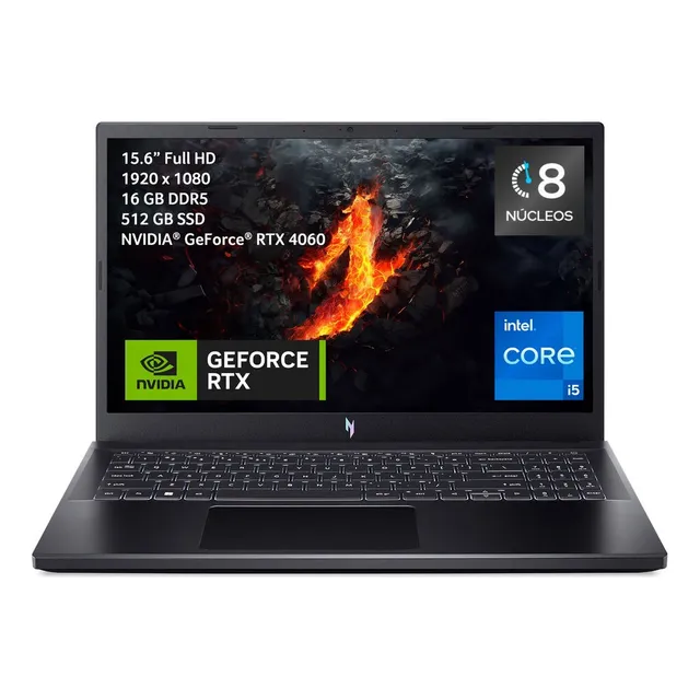 Acer Nitro V15 - I5/16gb/rtx 4060/fhd 165hz/ssd 512gb Negro