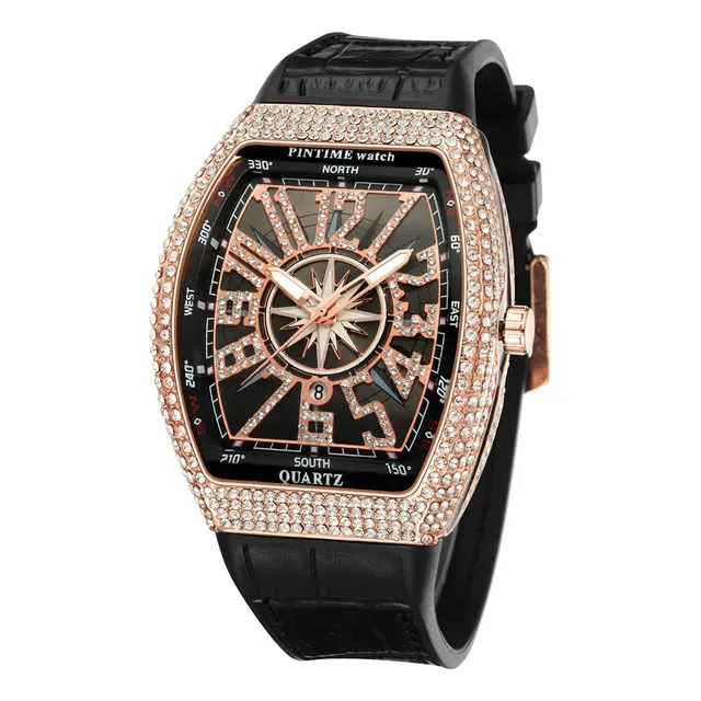 Fanmis Hombres Cráneo Relojes Cara Grande Rectángulo 8mtzi