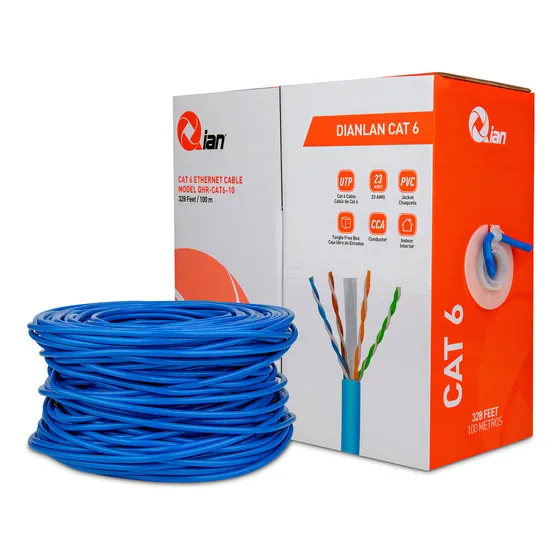 Bobina De Cable Utp Cat6 Qia, 100 Metros, 8 Hilos Trenzados,