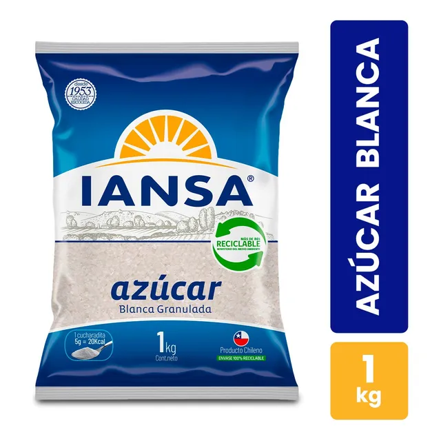 Azúcar Blanca Iansa Granulada 1 Kg