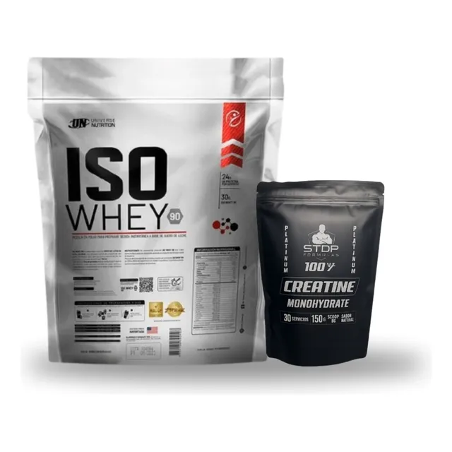 Iso Whey 90 3kg Vainilla + Creatina 30serv Stdp Monohidrata Vainilla