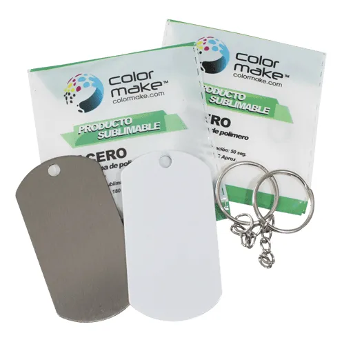 Llavero Acero Blanco Sublimable Color Make Militar 25 Unds.