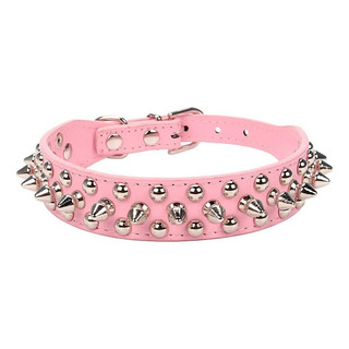Collar De Perros De Cuero Con Remaches De Metal, Ajustable Collar De Perros De Cuero Con Remaches De Metal, Ajustable