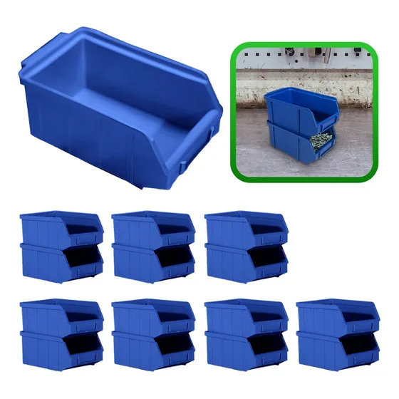 Kit 15 Caixa Organizadora Bin Plastica Almoxarifado N4 Forte