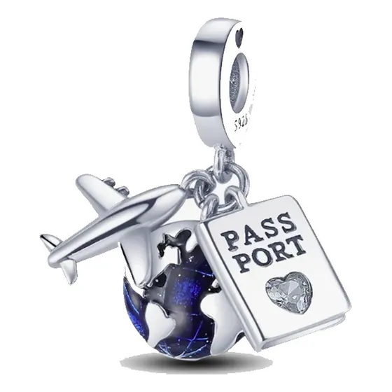 Charms Dije Viajes Mundo Avion Pulsera Aptos Pandora