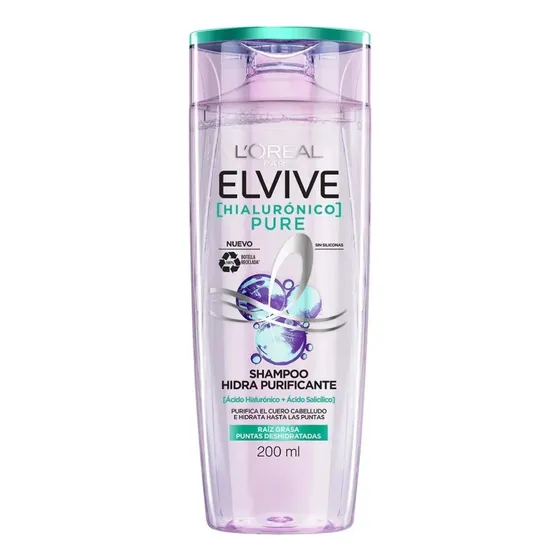 Shampoo L'oréal Paris Elvive Hialurónico Pure 200ml
