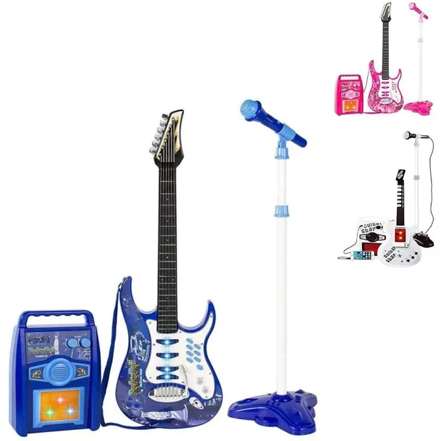 Juguete Guitarra Eléctrica Con Amplificador Micrófono Niñas 
