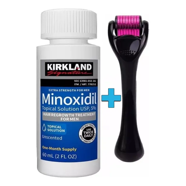 Combo  Minoxidil Kirkland  Dermaroller Cabello Barba